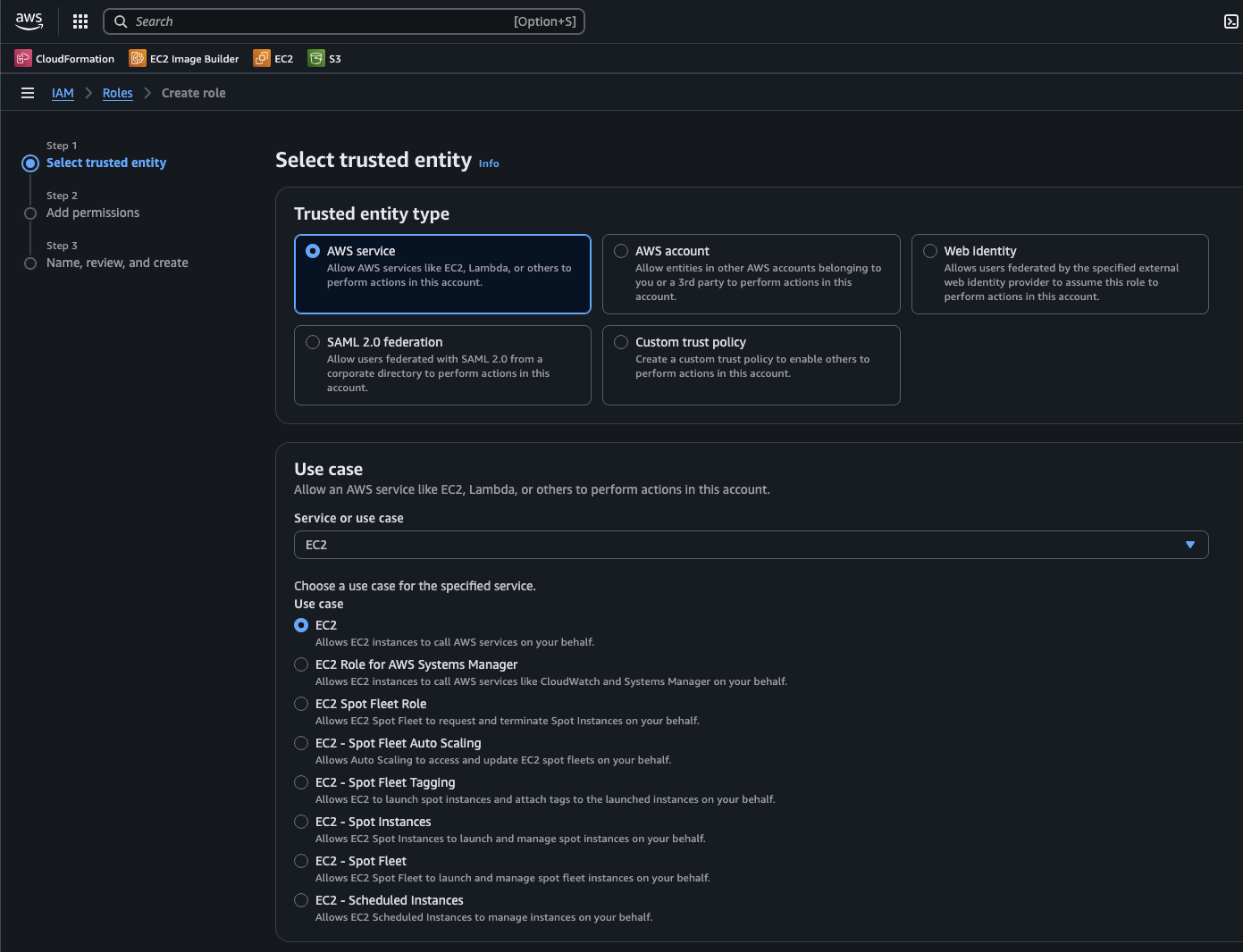 Select Trusted Entity